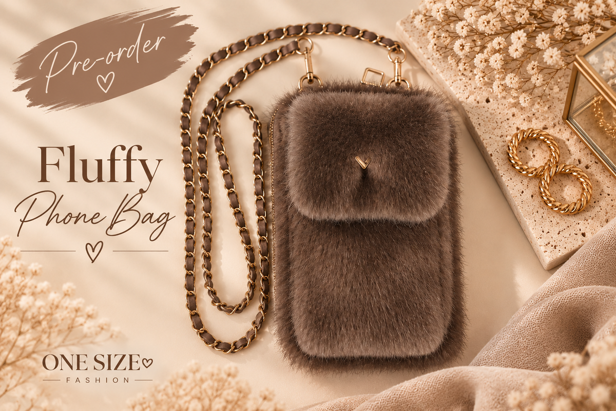 Fluffy Phone Bag – Taupe | Zacht Telefoontasje