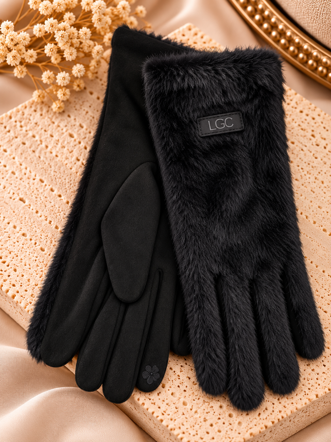 Fluffy Touch Handschoenen – Zwart – One Size Fashion