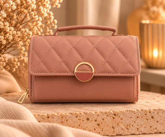 Dames Schoudertas Roze – Kleine PU Handtas 19 x 12,5 x 6 cm