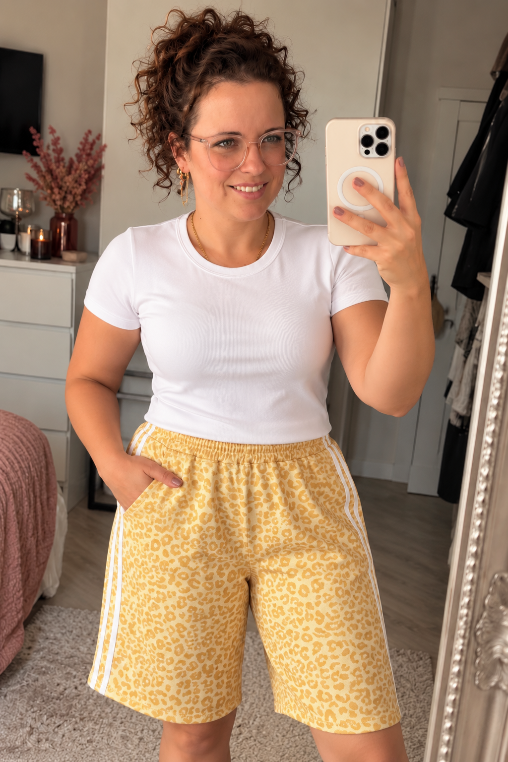 Leopard Korte Broek Geel | One Size (36-42) - One Size Fashion