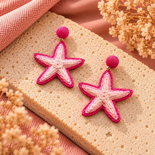 Roze Ster Statement Oorbellen | Lichtgewicht