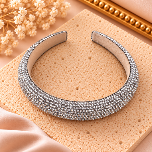 Haarband met Strass | Zilverkleurig | One Size