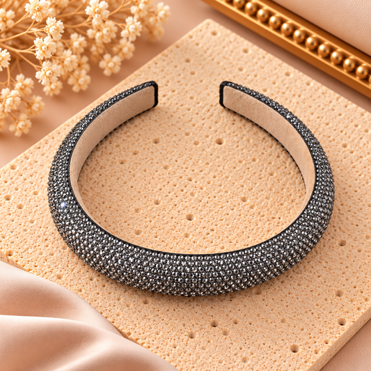 Haarband met Strass | Antraciet | One Size