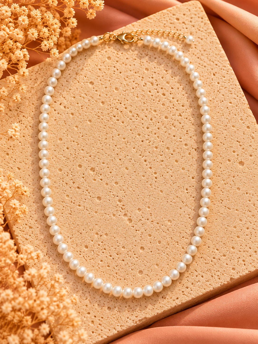 Parelketting 4 mm Fijn Wit | Verstelbaar 40-45 cm