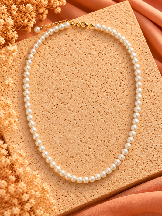 Parelketting 5 mm Klassiek Wit | Verstelbaar 40-45 cm