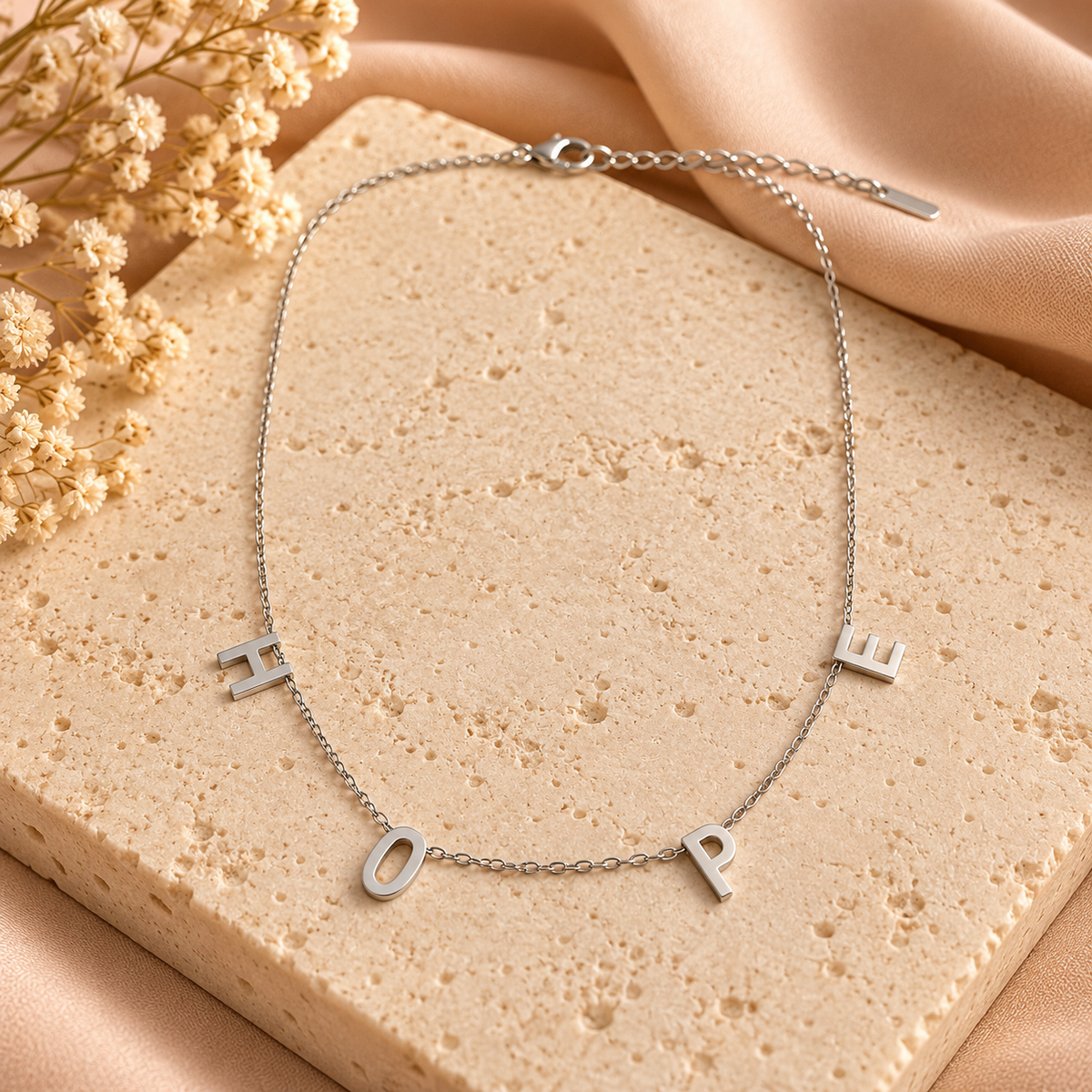 HOPE Ketting Zilverkleurig – Stainless Steel | 37 + 5 cm