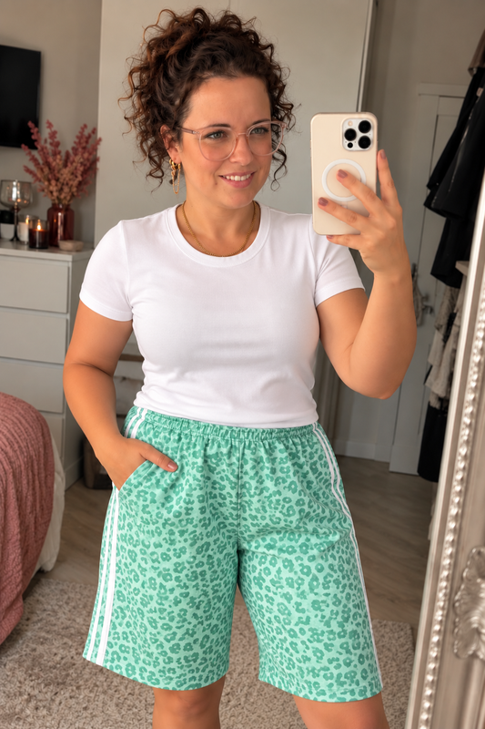 Leopard Korte Broek Groen | One Size (36-42) - One Size Fashion