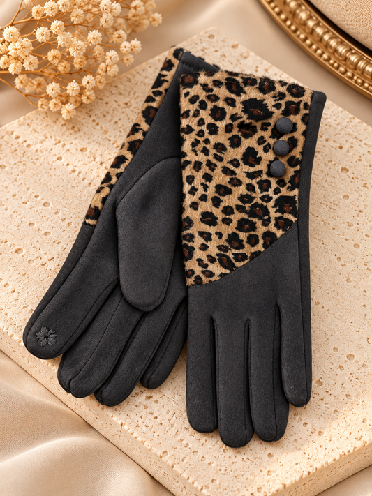 Dames Handschoenen – Panterprint – One Size Fashion