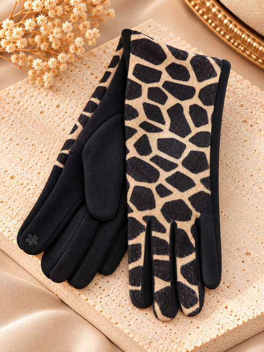 Dames Handschoenen – Giraffe Print – One Size Fashion