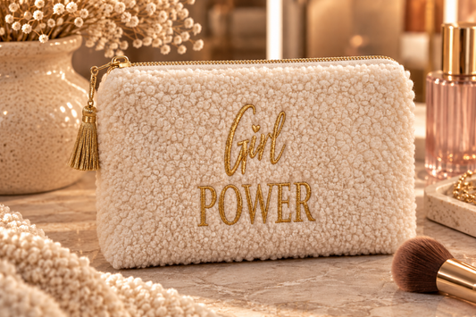 Teddy Make-up Tasje Girl Power | Beige